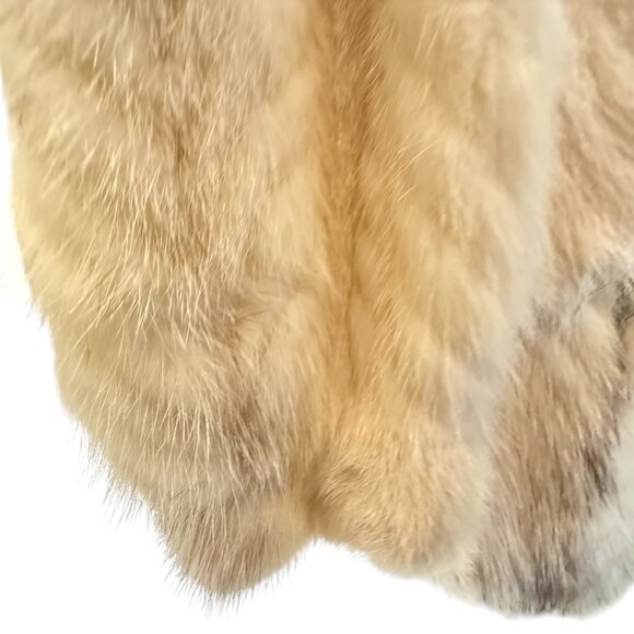 Vintage White Mink Fur Swing Jacket • Chevron Pelts • Women’s Large - Picture 12 of 15